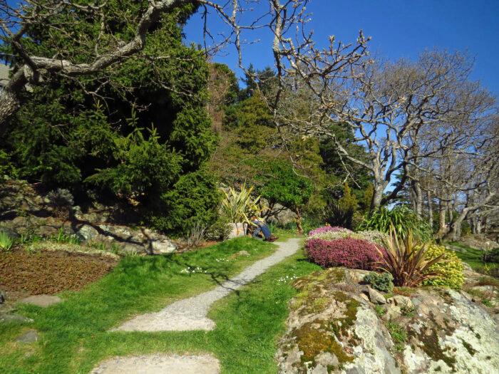 Walled garden paths and Garry Oak groves at Government House, Victoria